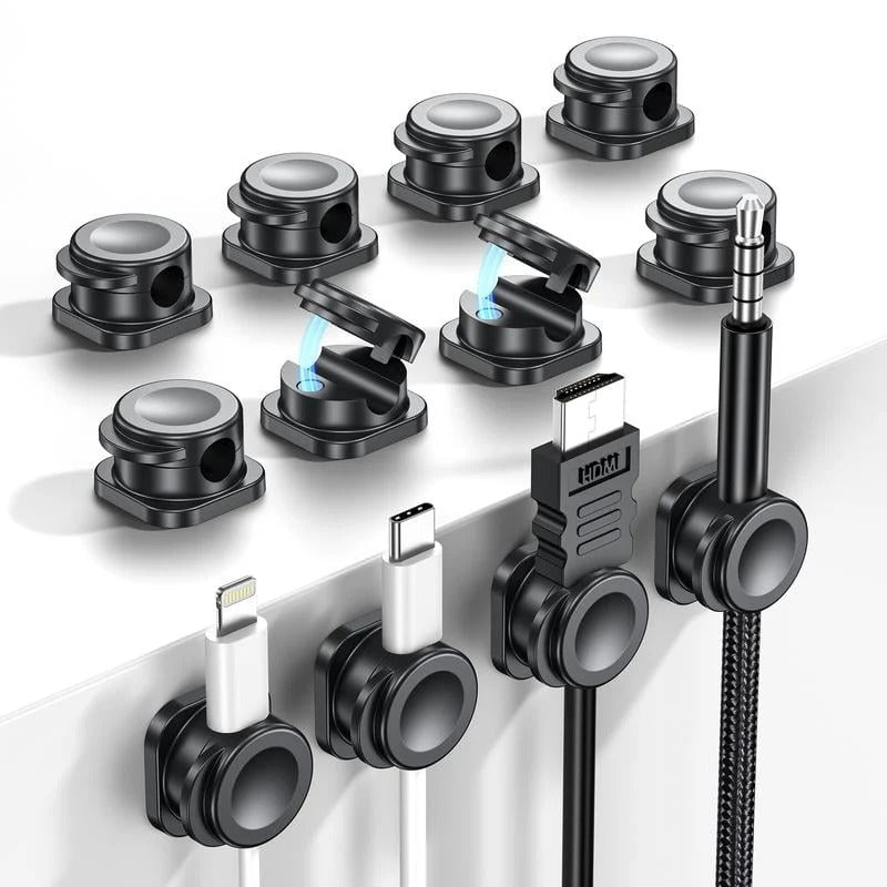 6+6 FREE | Magnetic Clips - Tidy Up Cable Clutter with One-Handed Use