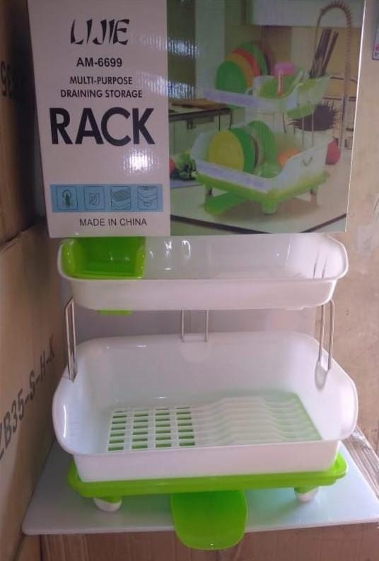 Double-Tier Dish Drying Rack with Utensil Holder