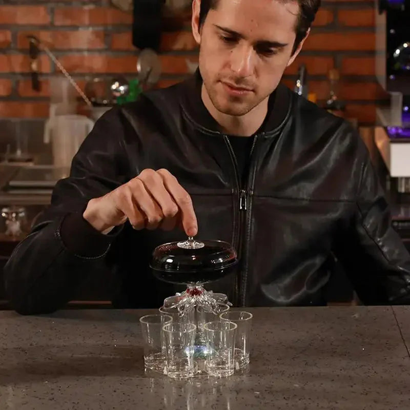 6-Cup Shot Glass Filling Station with Holder