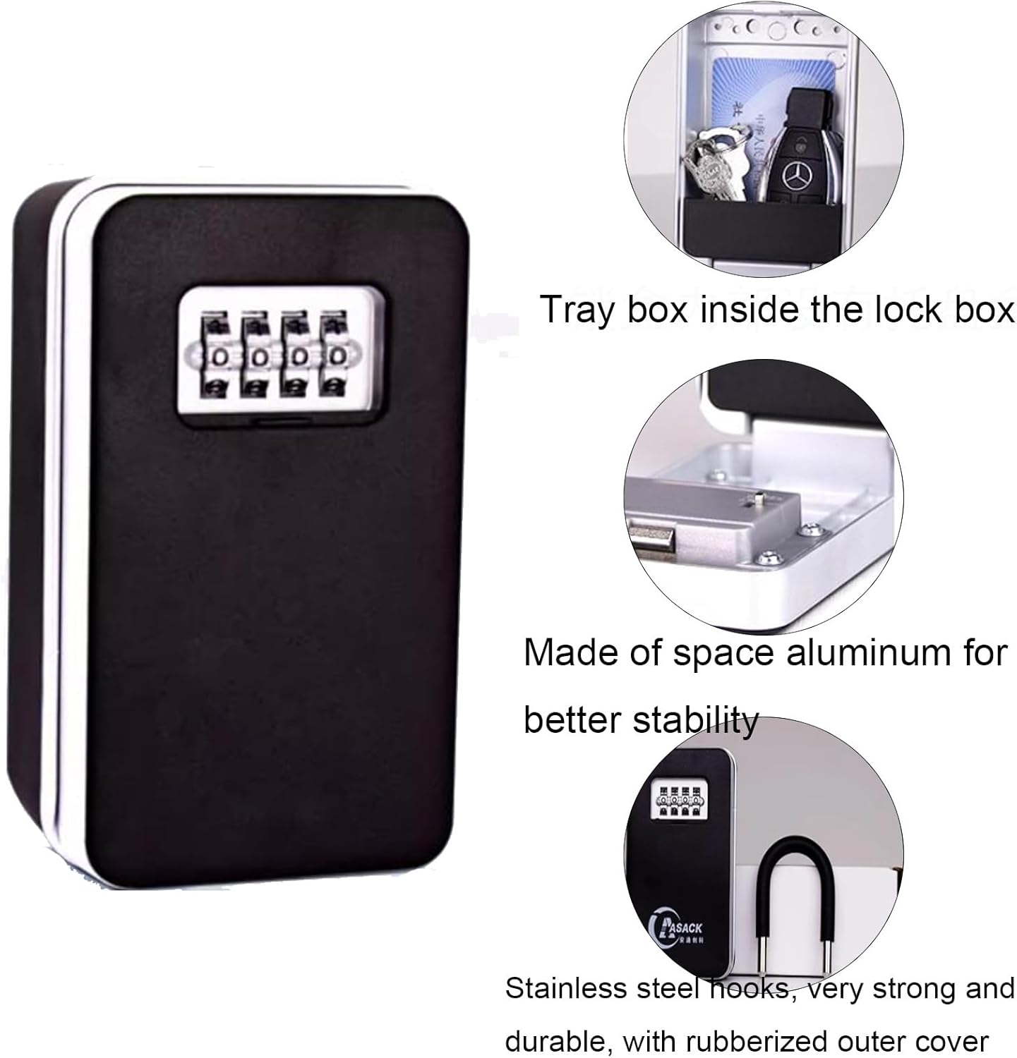 Outdoor Key Safe – Secure Key Box with Adjustable Code for Home, Includes Mounting Kit (Wall Mount)