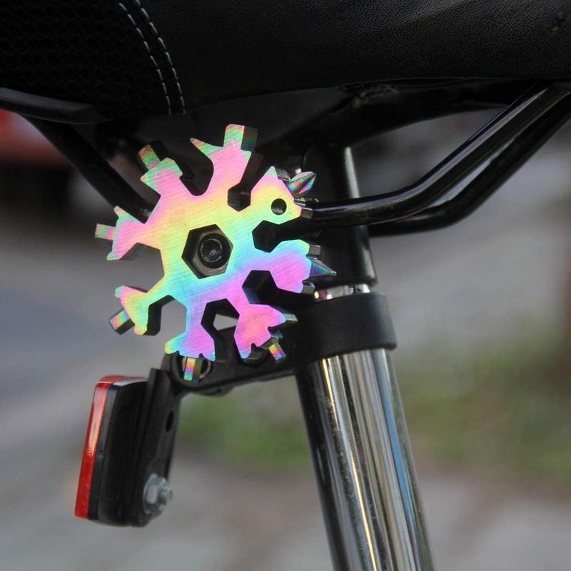 Compact 18-in-1 Stainless Steel Snowflake Multi-Tool