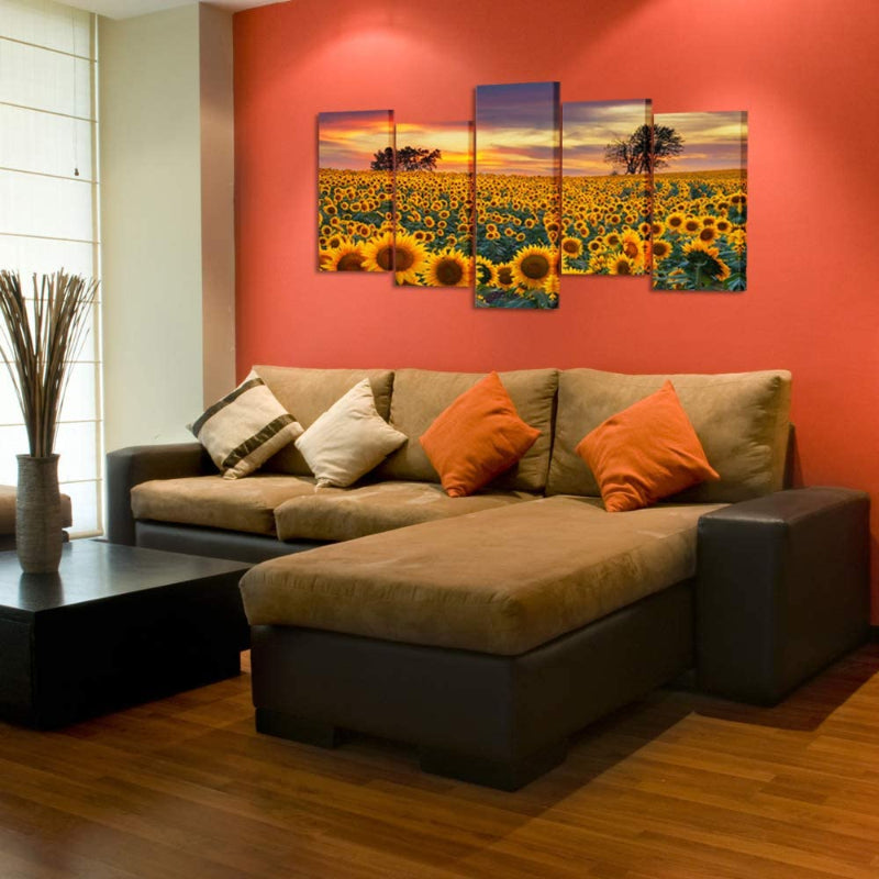 5-Piece Bright Blooms Canvas Art Set for Home Décor