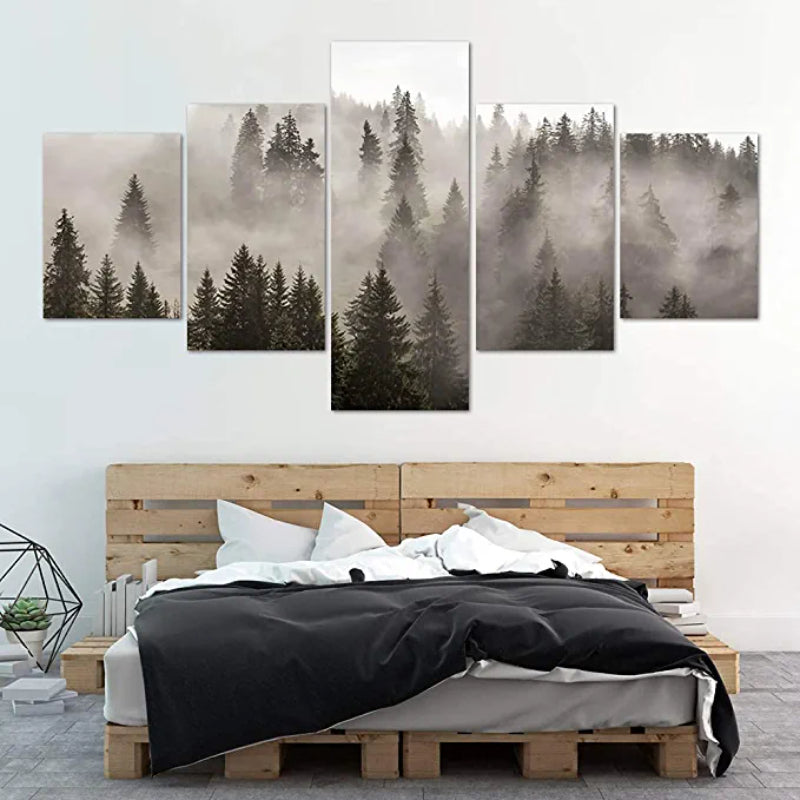 Majestic Forestscape Canvas Art Set - 5 Panels