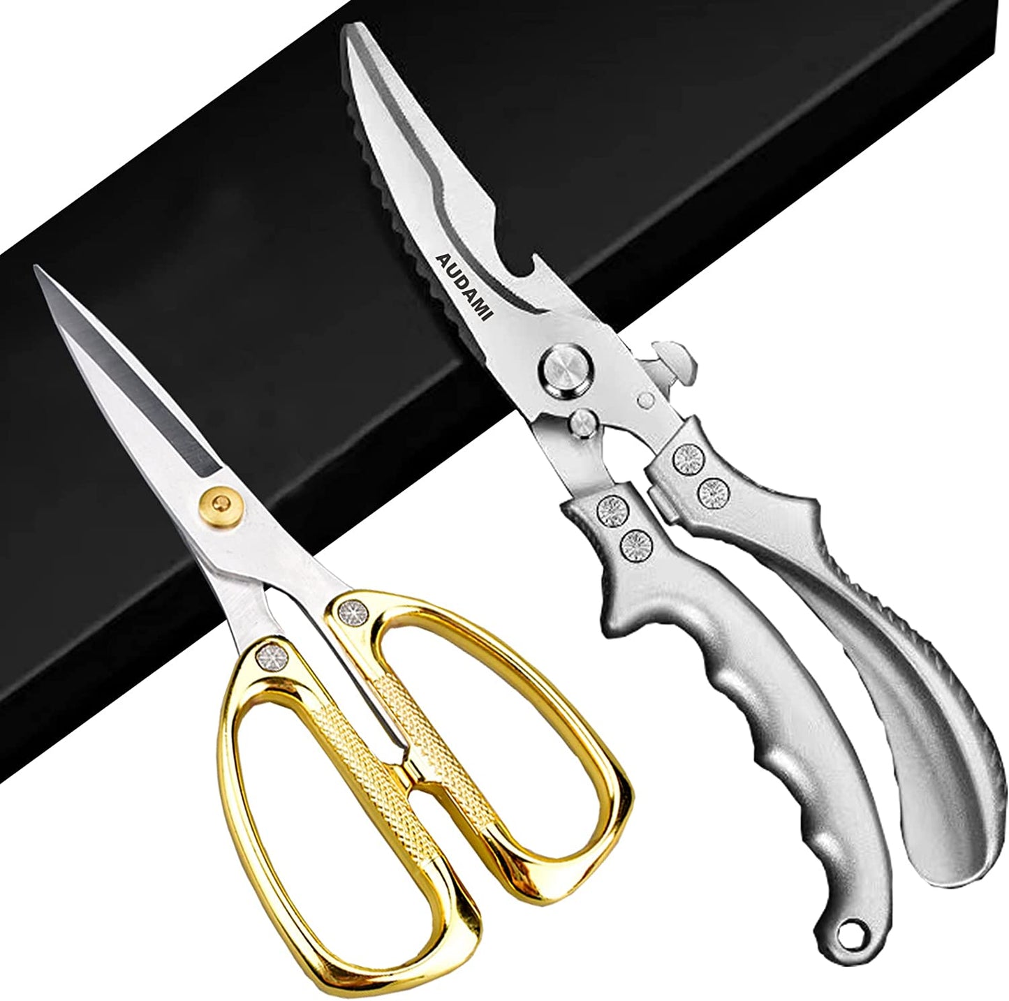 Heavy-Duty Kitchen Scissors Set - 2-Pack for Poultry and General Use