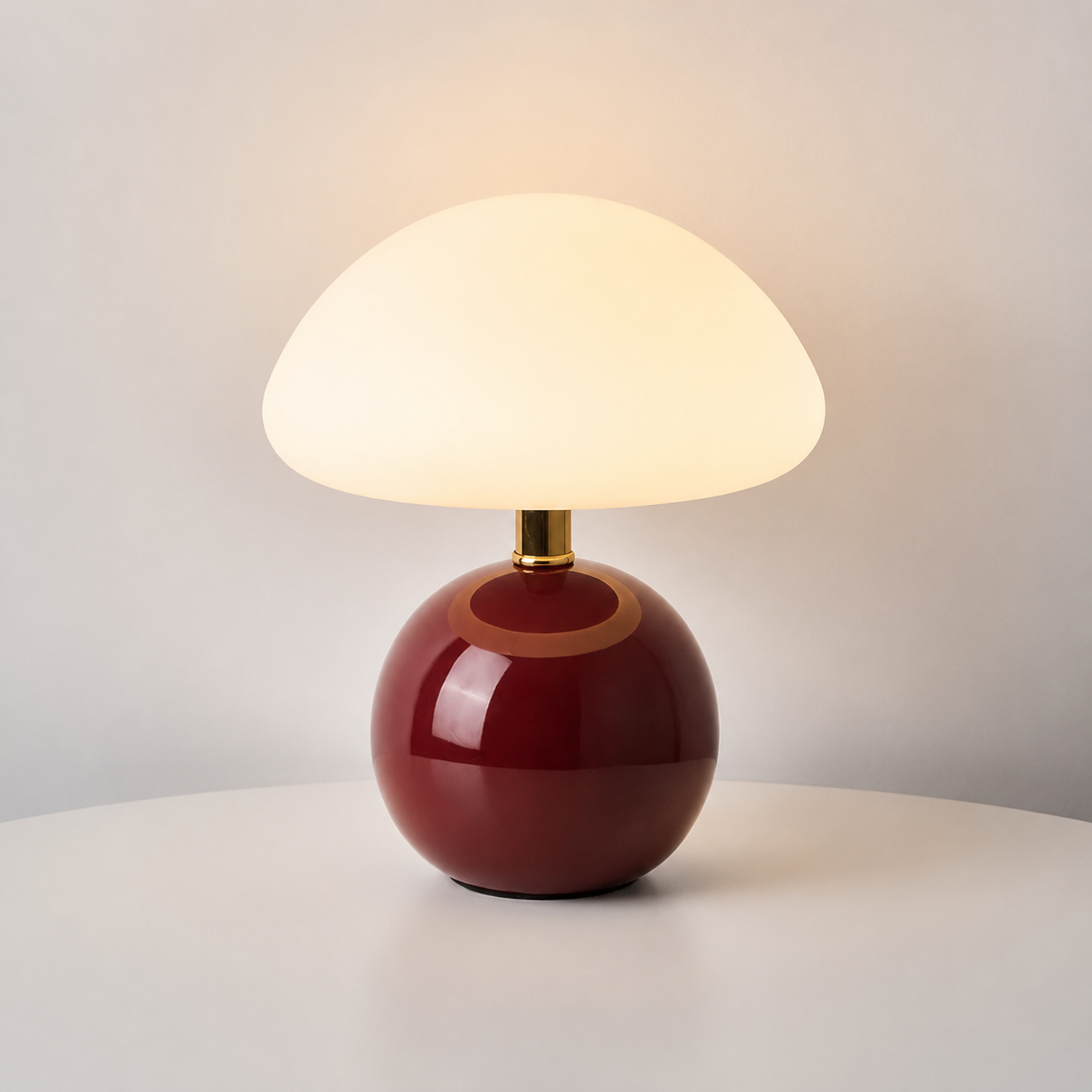 Ceramic Base Mushroom-Shaped Table Lamp