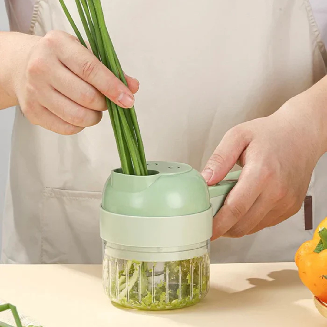 Effortless Manual Vegetable & Herb Chopper | Pull String Cutter
