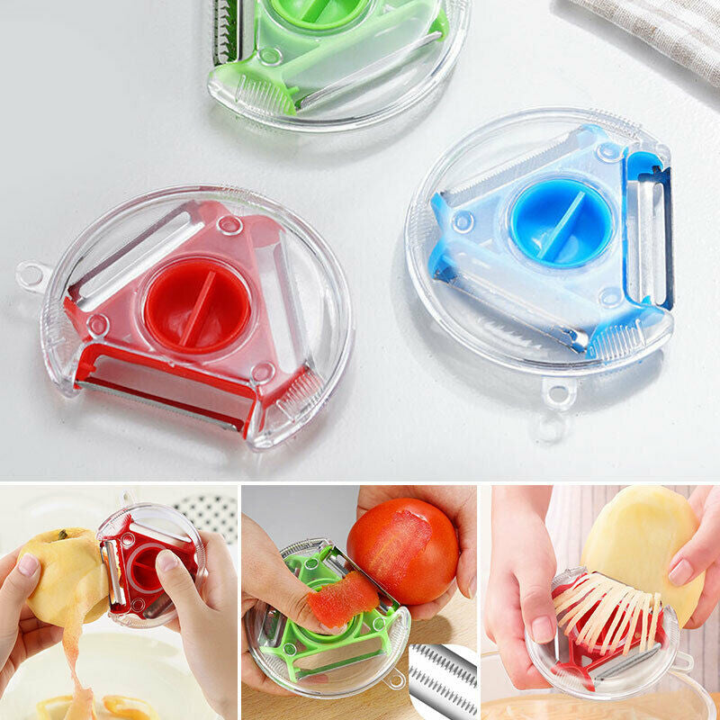 Versatile 3-in-1 Stainless Steel Peeler for Quick Prep
