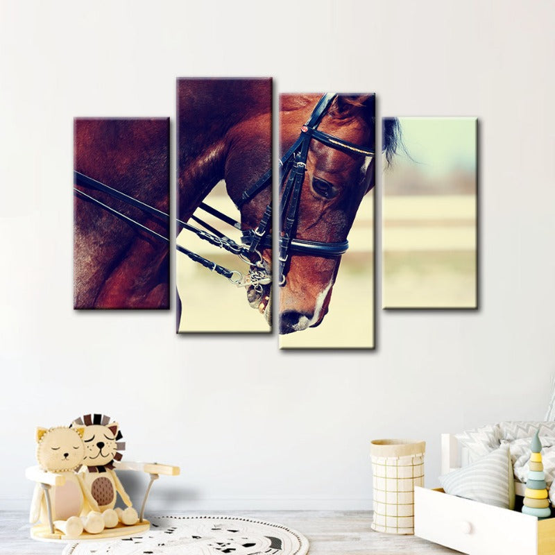 Tranquil Equine Essence - 4-Piece Canvas Art Set