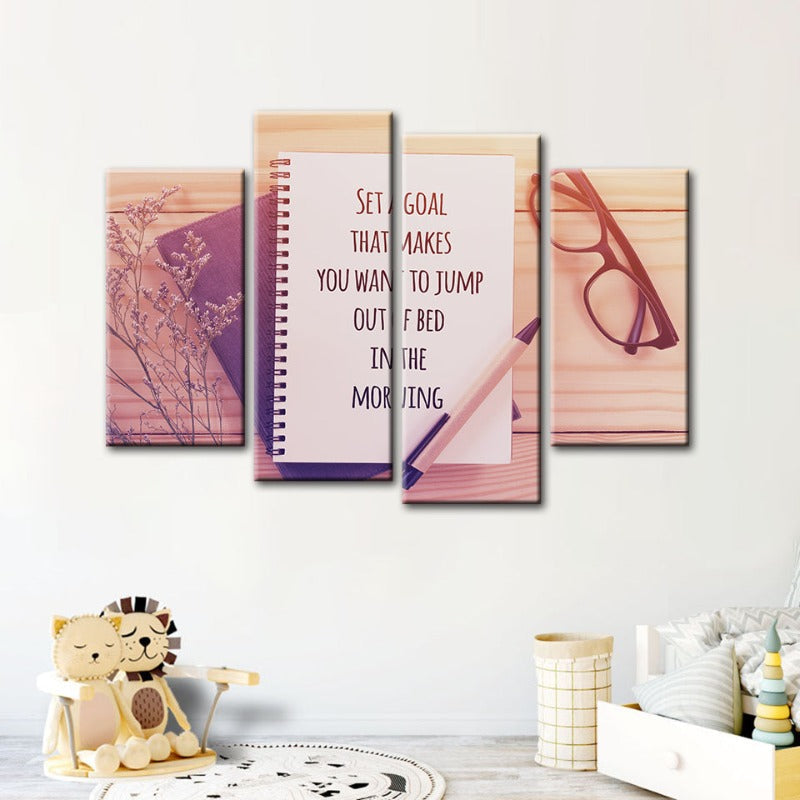 Set of 4 Motivational Canvas Art – Uplifting Wall Decor