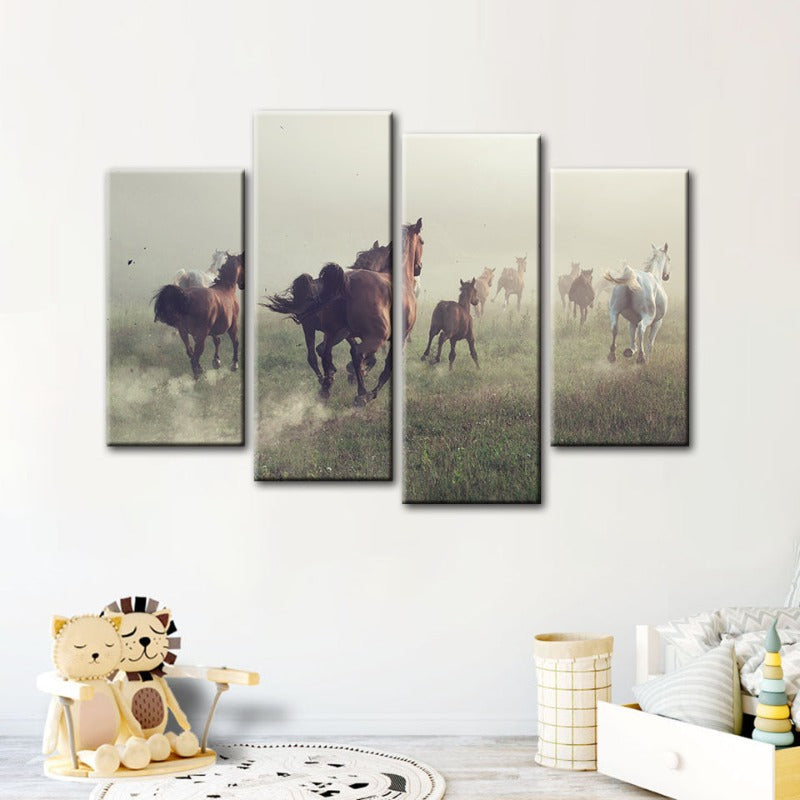 Majestic Equine Canvas Art Set - 4 Piece Collection