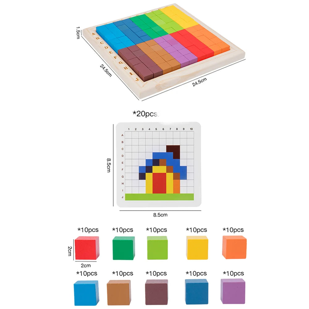 Educational Toy with Montessori Color and Number Blocks