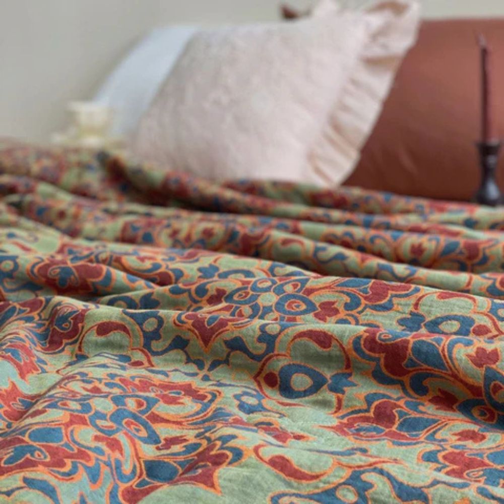 Charming Blossom Cotton Summer Throw Blanket
