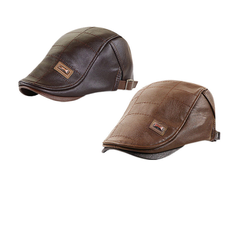 Cozy Plush Leather Beret | Elegant Comfort for a Warm Winter Experience