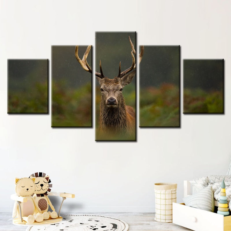Serene Forest Friends - 5 Piece Canvas Art Set