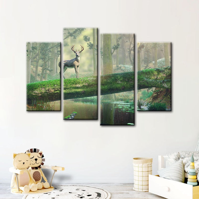 Serene Wilderness Canvas Art Set - 4 Piece Collection