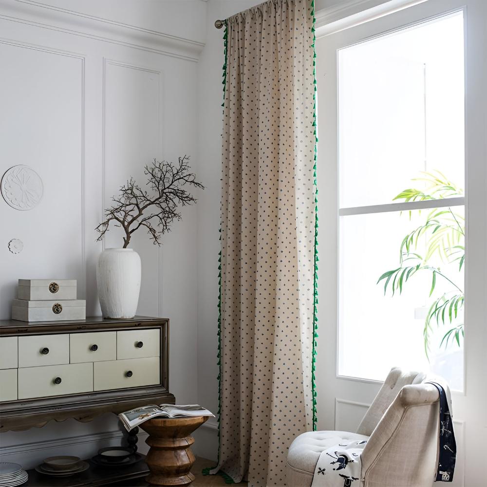 Rustic Elegance Tassel Window Drapes