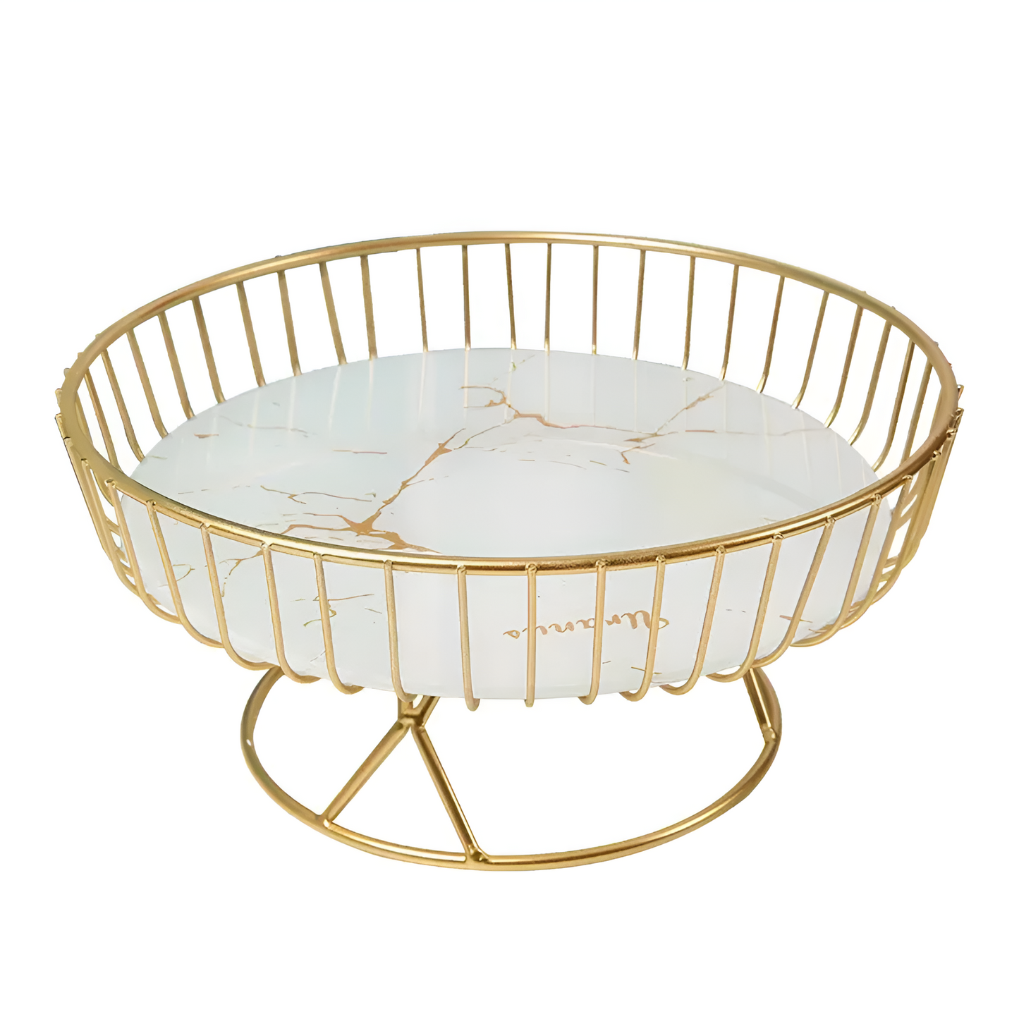 Elegant Marble Serving Tray with Gold Accents