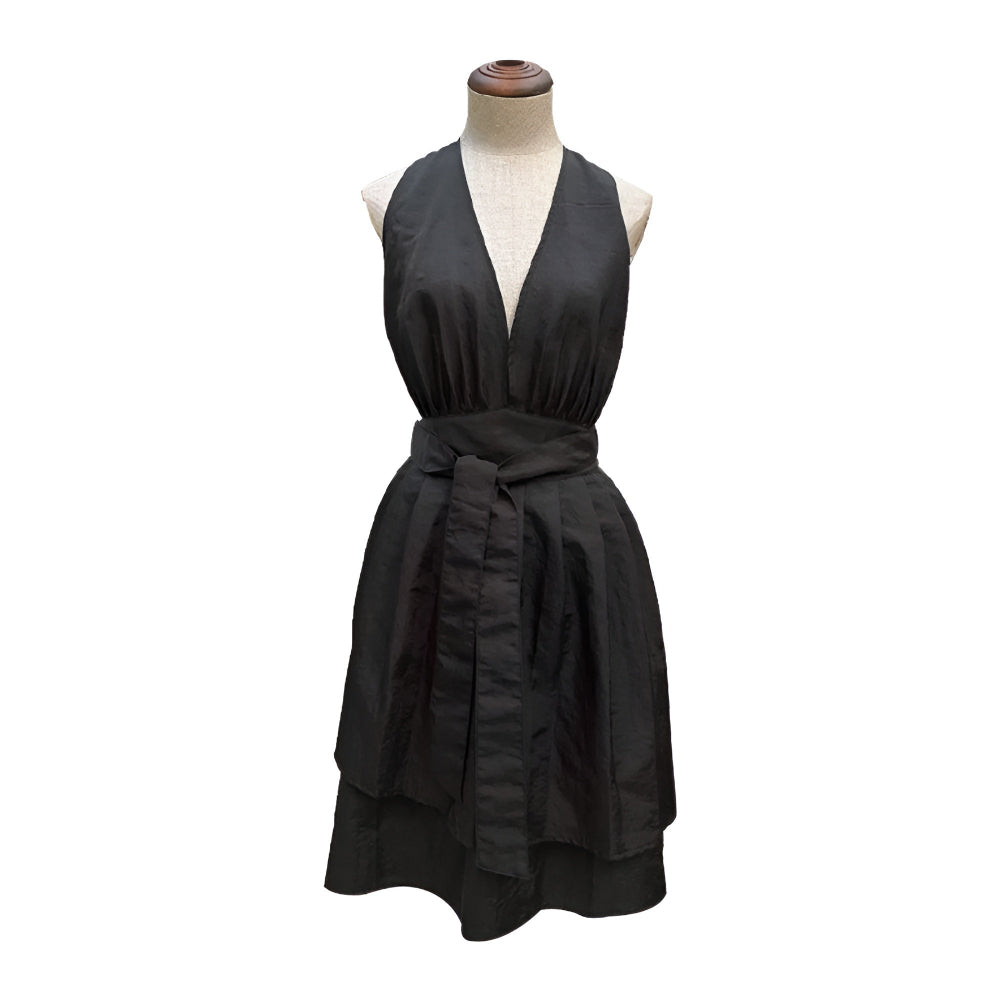 Chic Tie-Back V-Neck Apron for Culinary Enthusiasts