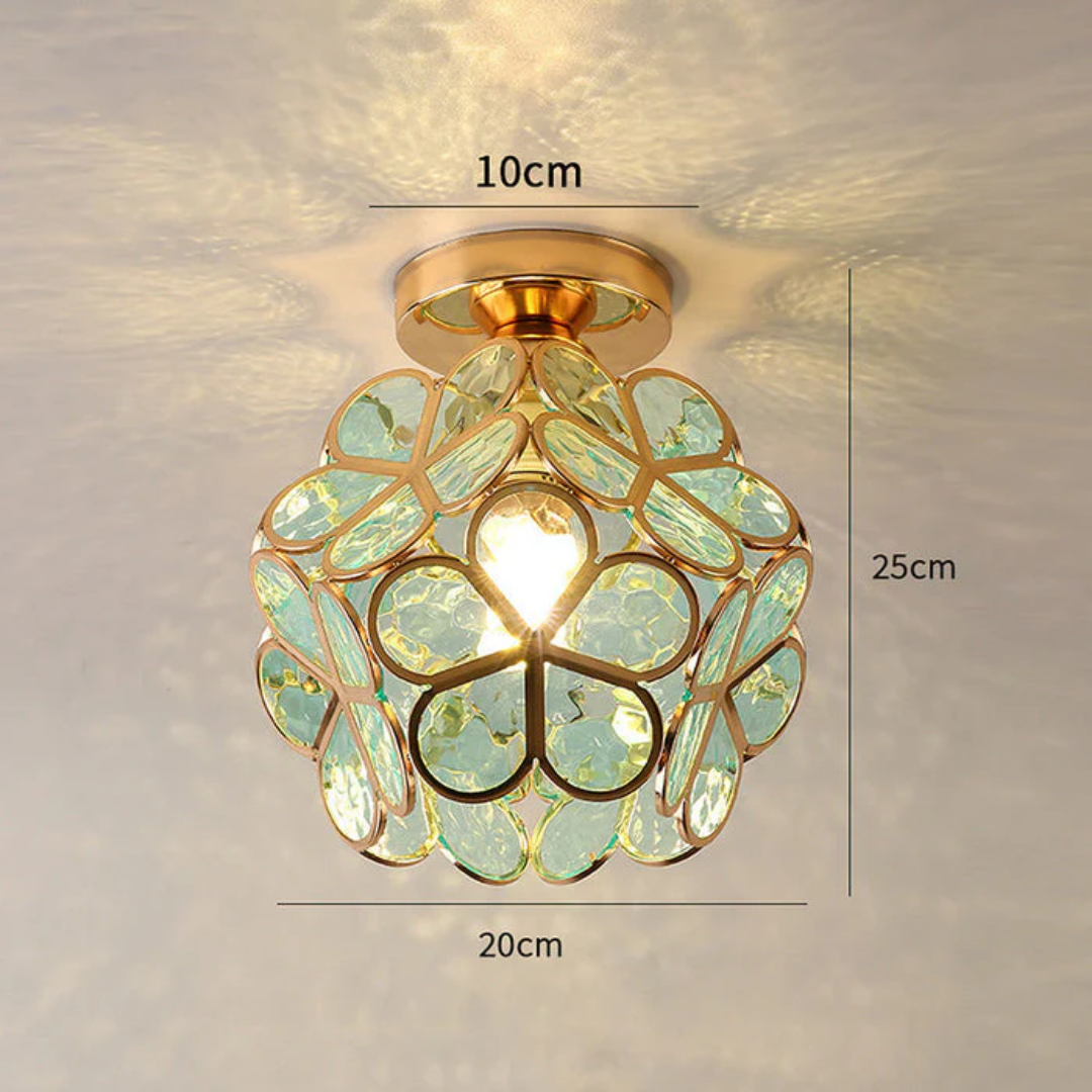 Modern Floral Glass Ceiling Light - Flush Mount Design