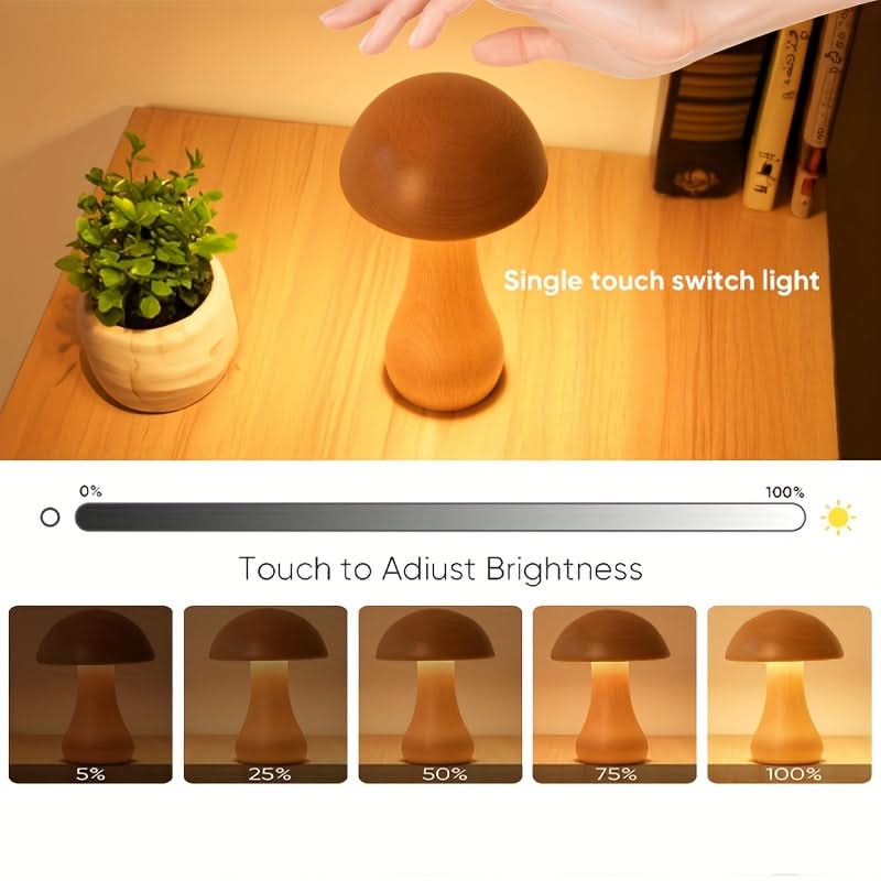 Dimmable Table Lamp in Mushroom Shape