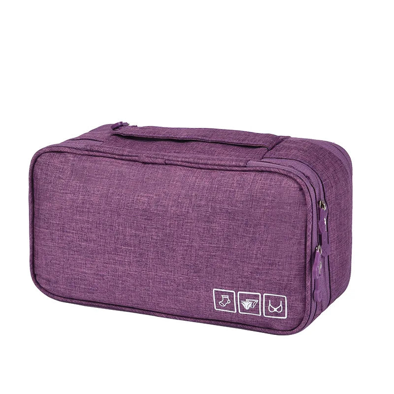 Travel Storage Bag with Multiple Compartments for Lingerie and Cosmetics – Waterproof Polyester