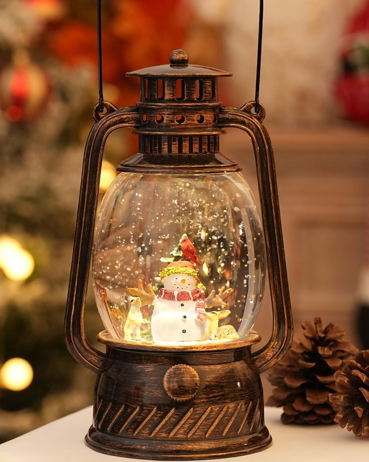 Decorative Autumn Lamp with Pumpkins – Warm LED Light & 6-Hour Timer