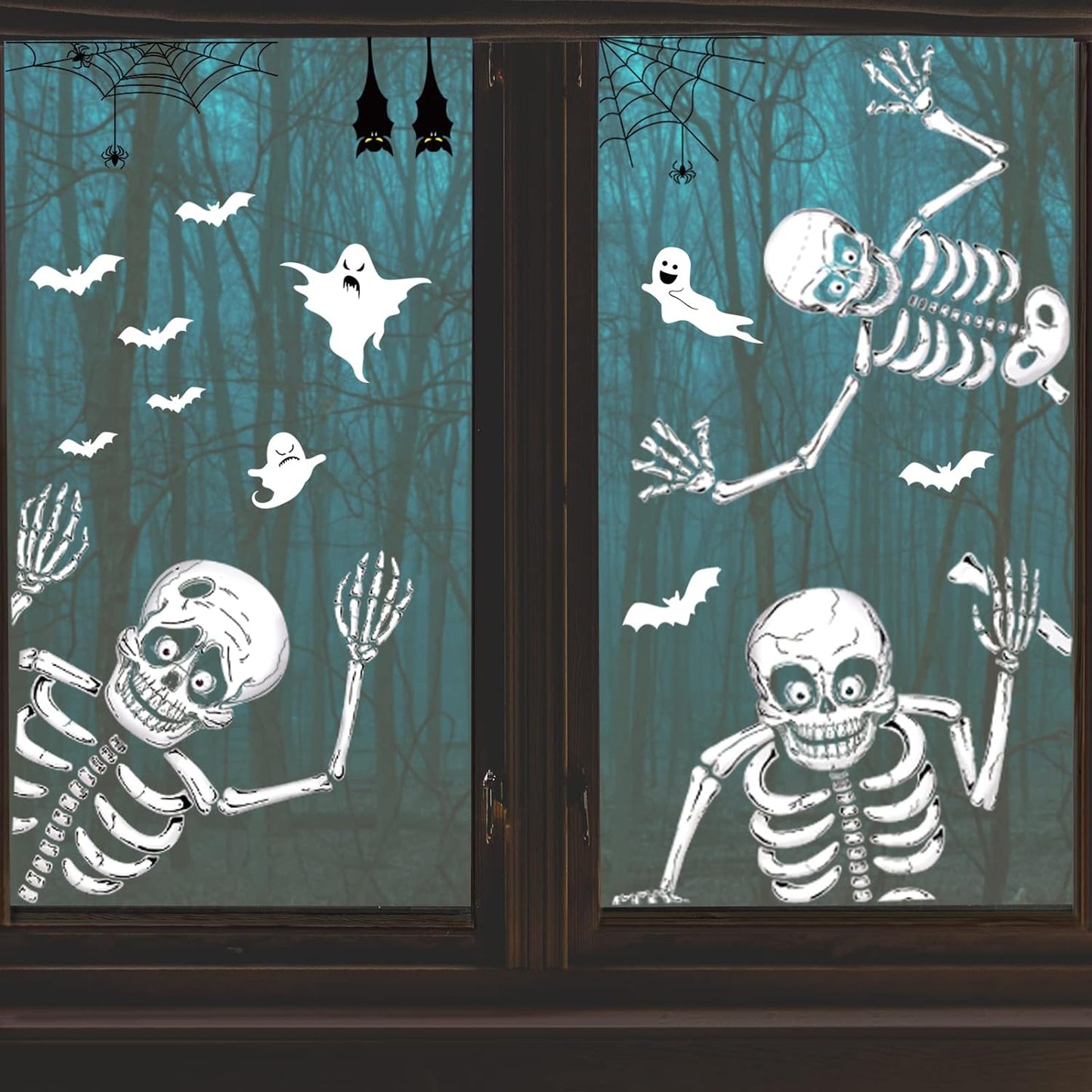 140-Piece Spooky Window Stickers for Halloween Fun