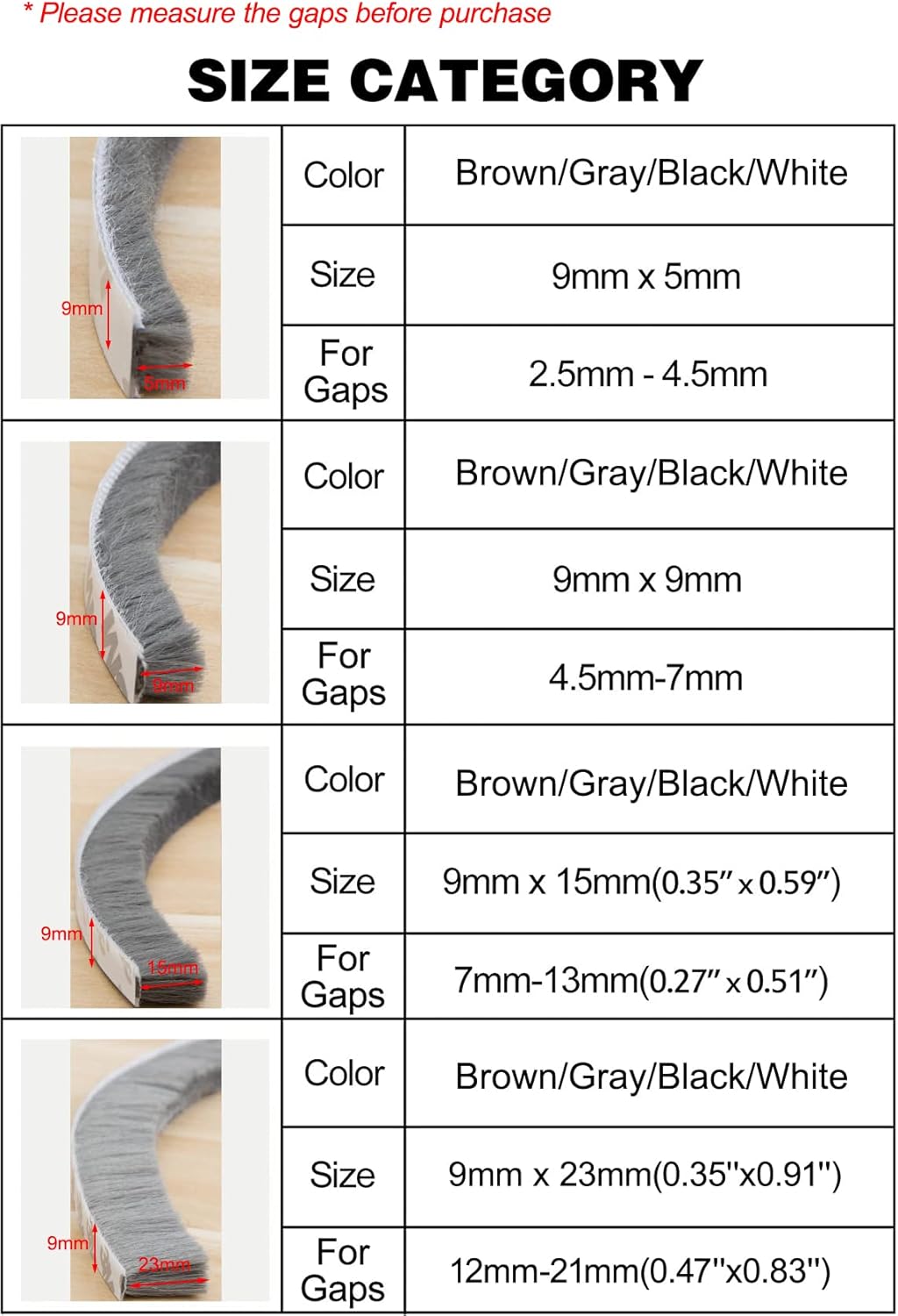Self-Adhesive Door Seal with Brush for Effective Insulation