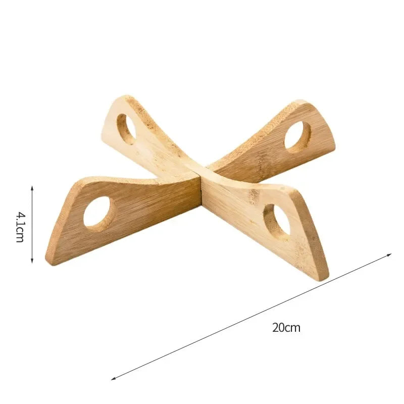 Removable Tray Holder with Bamboo Base | Heat Resistant & Non-Slip | 20×4.1 cm
