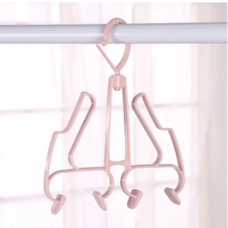 Double-Layer Shoe Drying Rack with Hooks | Wind-Resistant Shoe Storage for Balcony