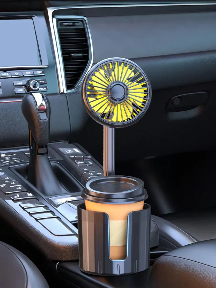 Adjustable Cooling Car Cup Holder Fan with USB Charging - 2-in-1