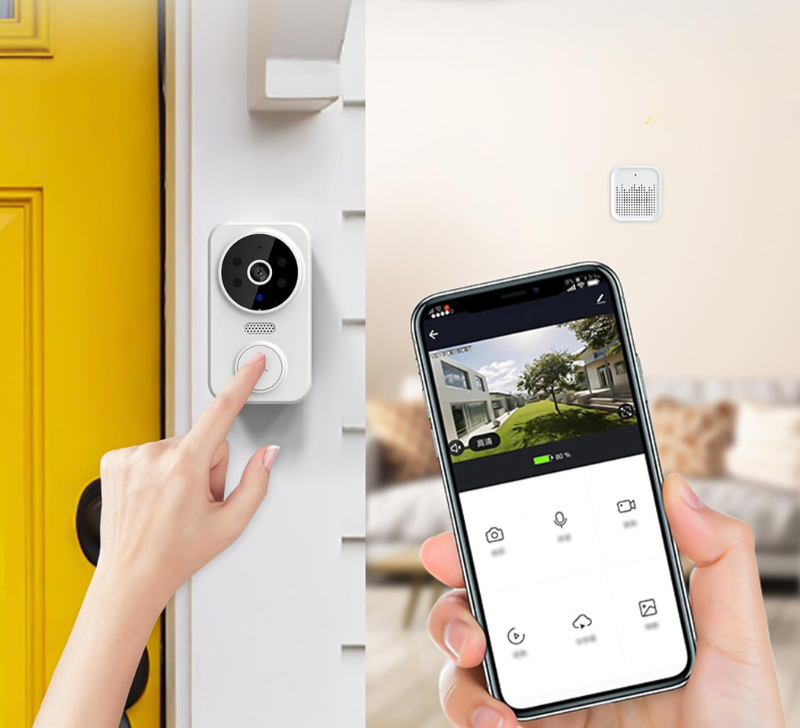 HD Camera Doorbell with Alarm - WiFi Enabled