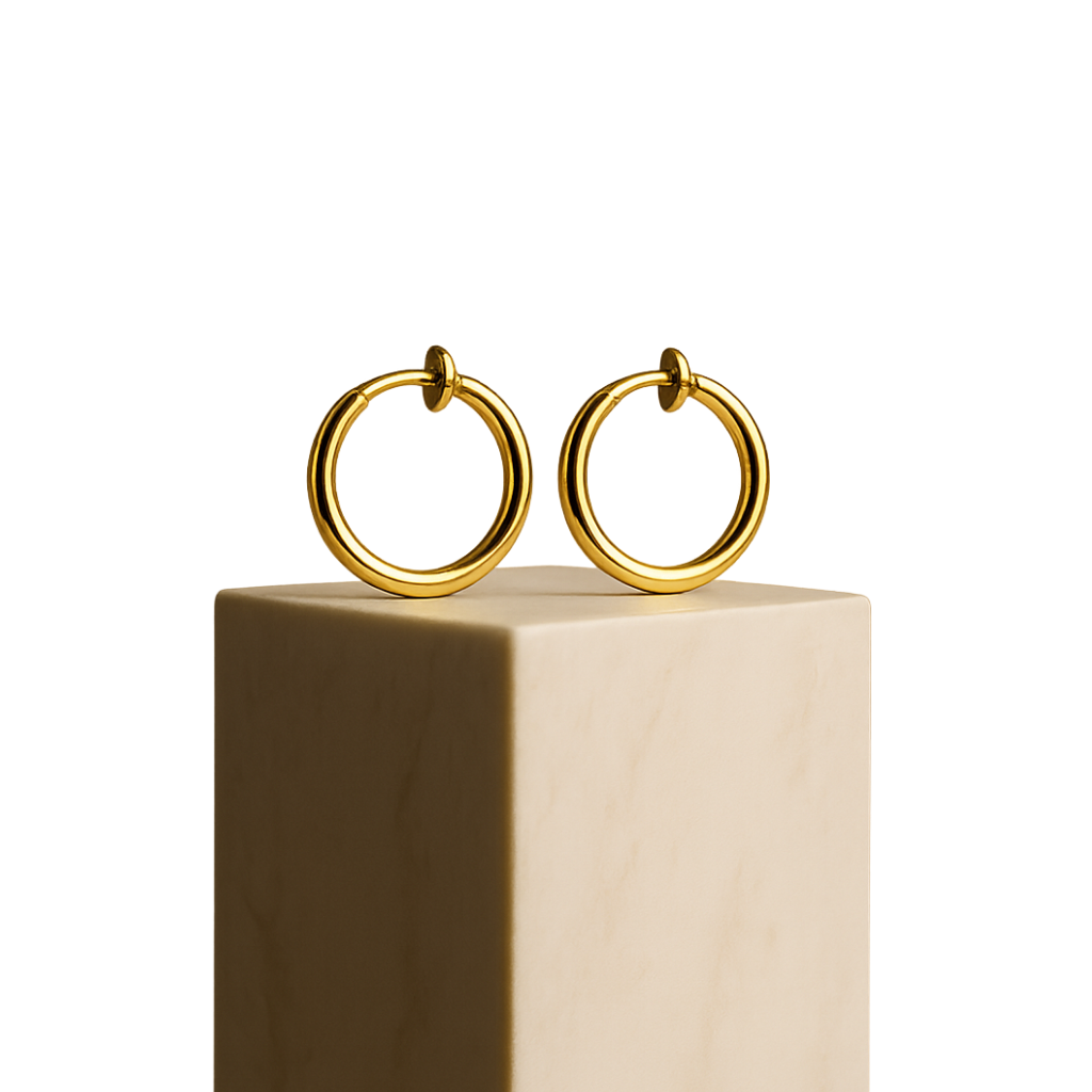 Fashionable Non-Pierced Clip-On Earrings | Adjustable Comfort Fit | Hypoallergenic Stainless Steel | Gold & Silver Set