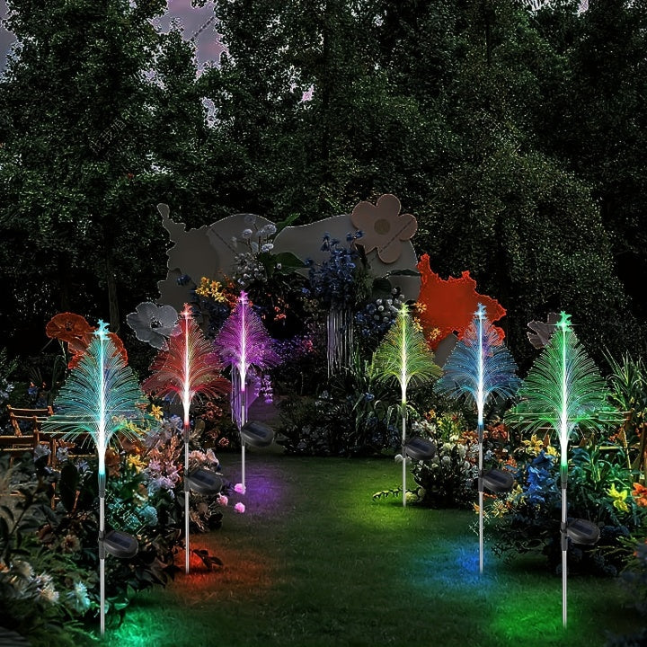 Solar Garden Light Set with 3 Color Changing LED Lights