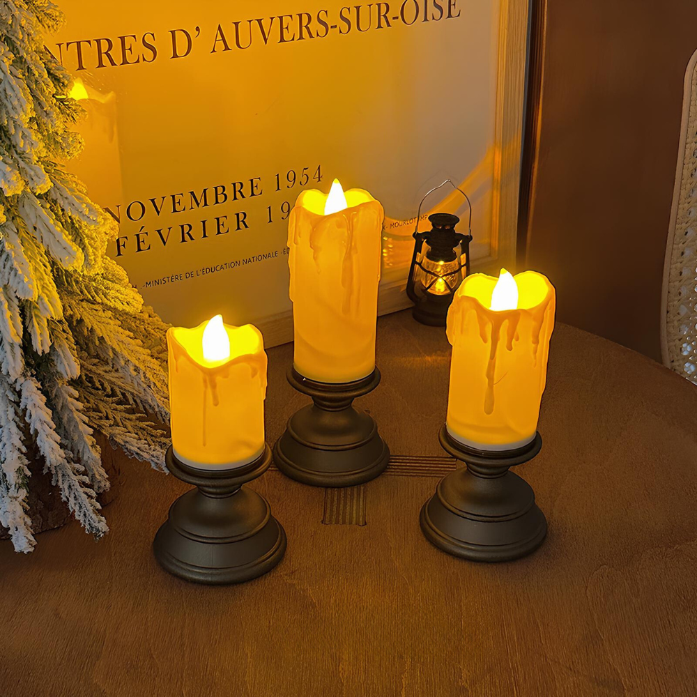 Flickering LED Pillar Candles - Flameless for a Cozy Home Atmosphere