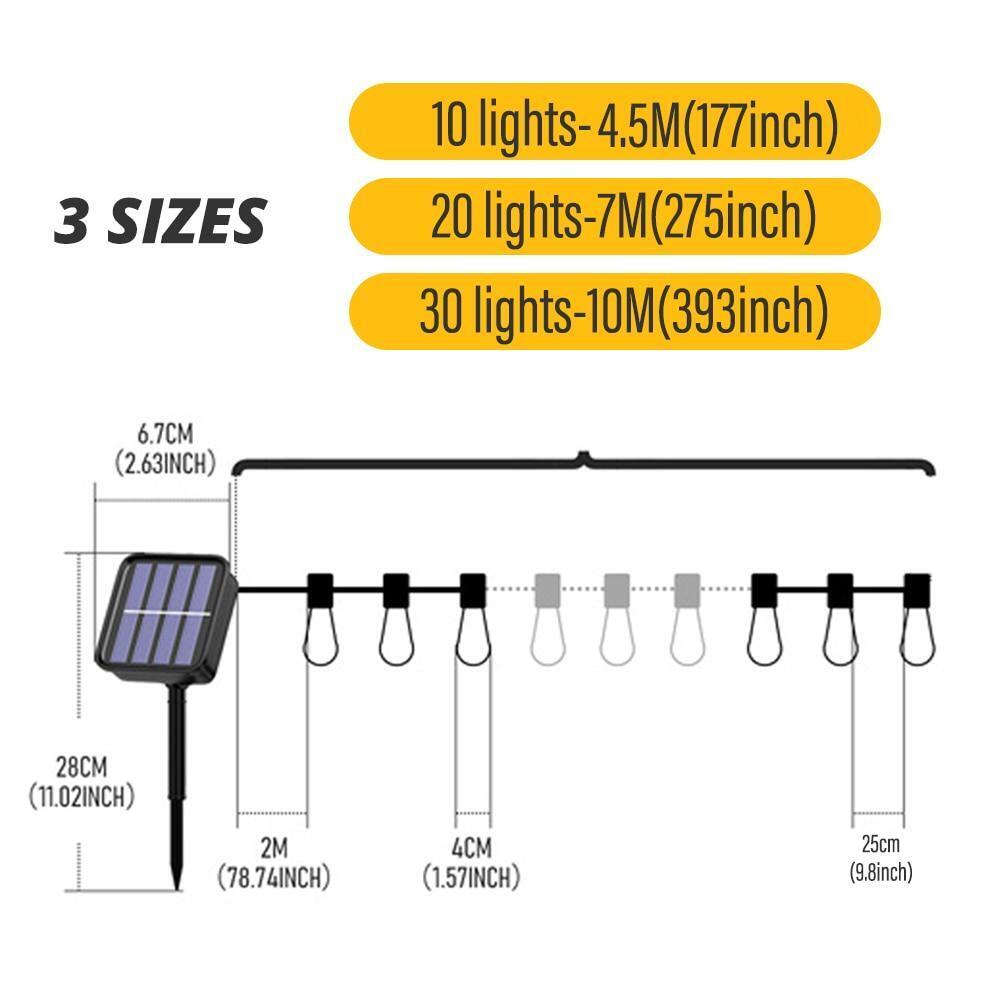 String Lights Powered by Solar Energy