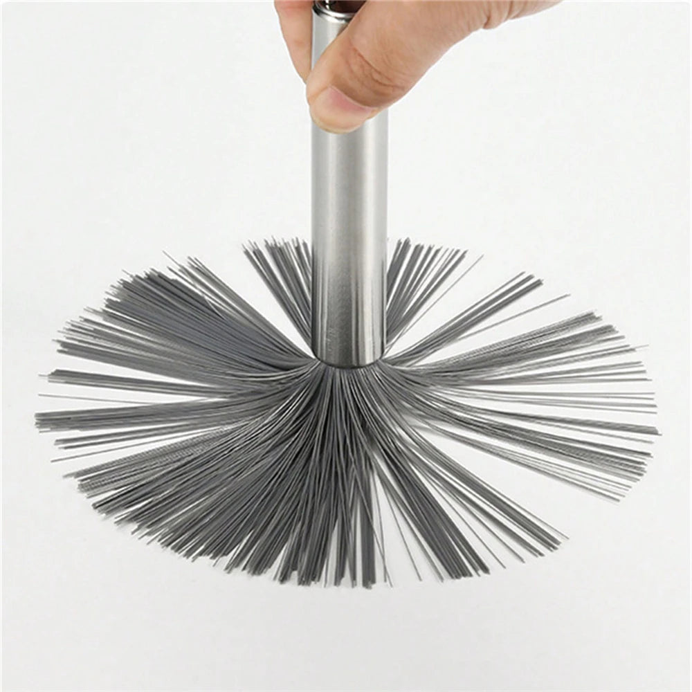 Stainless Steel Scrubbing Brush Set with Extended Handles - 2 Pieces for Pots & Pans