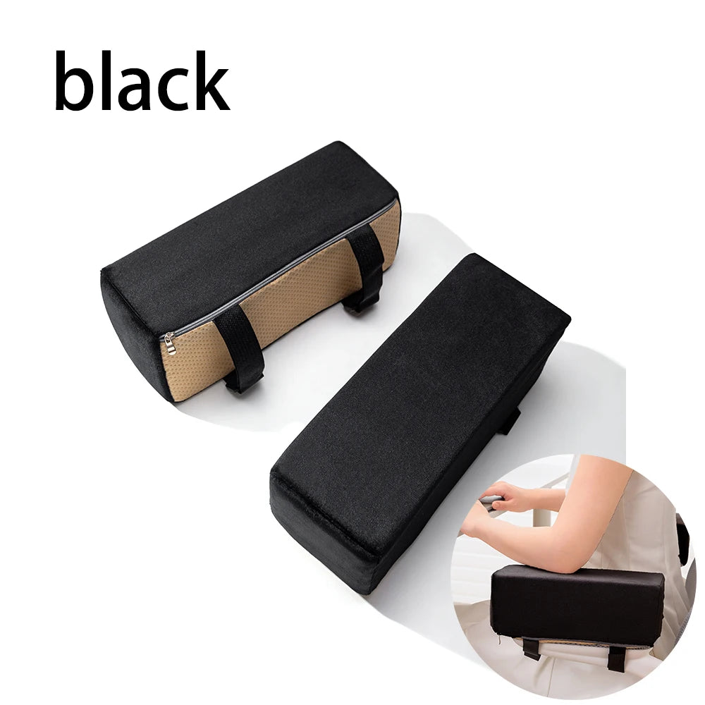 Memory Foam Elbow Support Cushion with Removable and Washable Cover - Universal Size 27x10x10 cm - Black