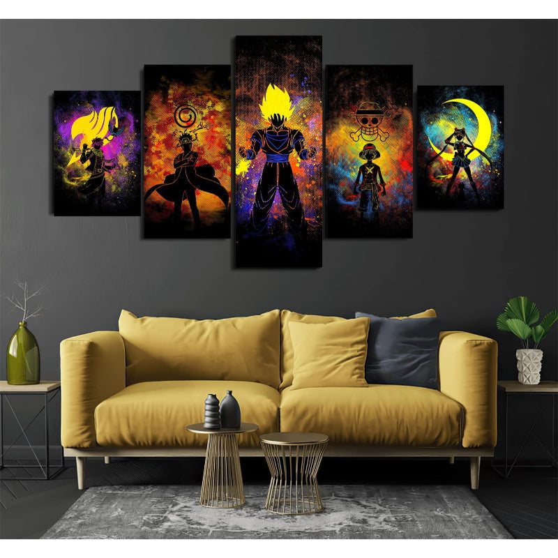 Stunning 5-Piece Canvas Set for Anime Lovers