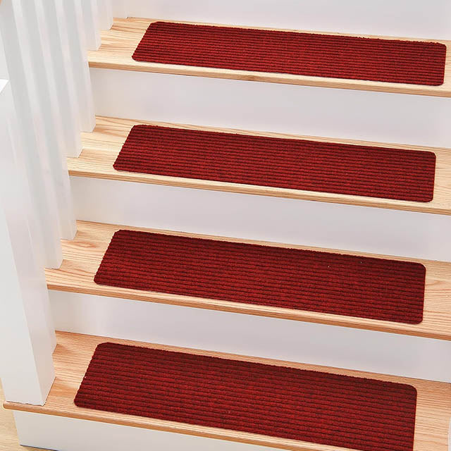 Set of 15 Non-Slip Stair Mats with Self-Adhesive Backing