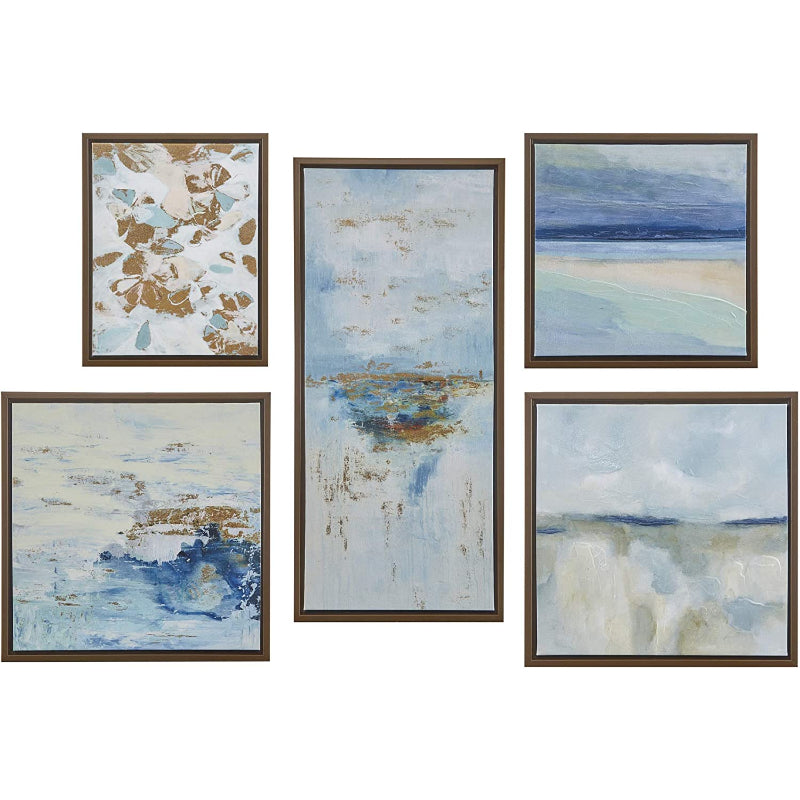 5-Piece Contemporary Canvas Art Set in Elegant Frame
