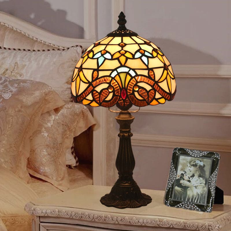 Art Deco Tinted Glass Table Lamp - Elegant Home Lighting
