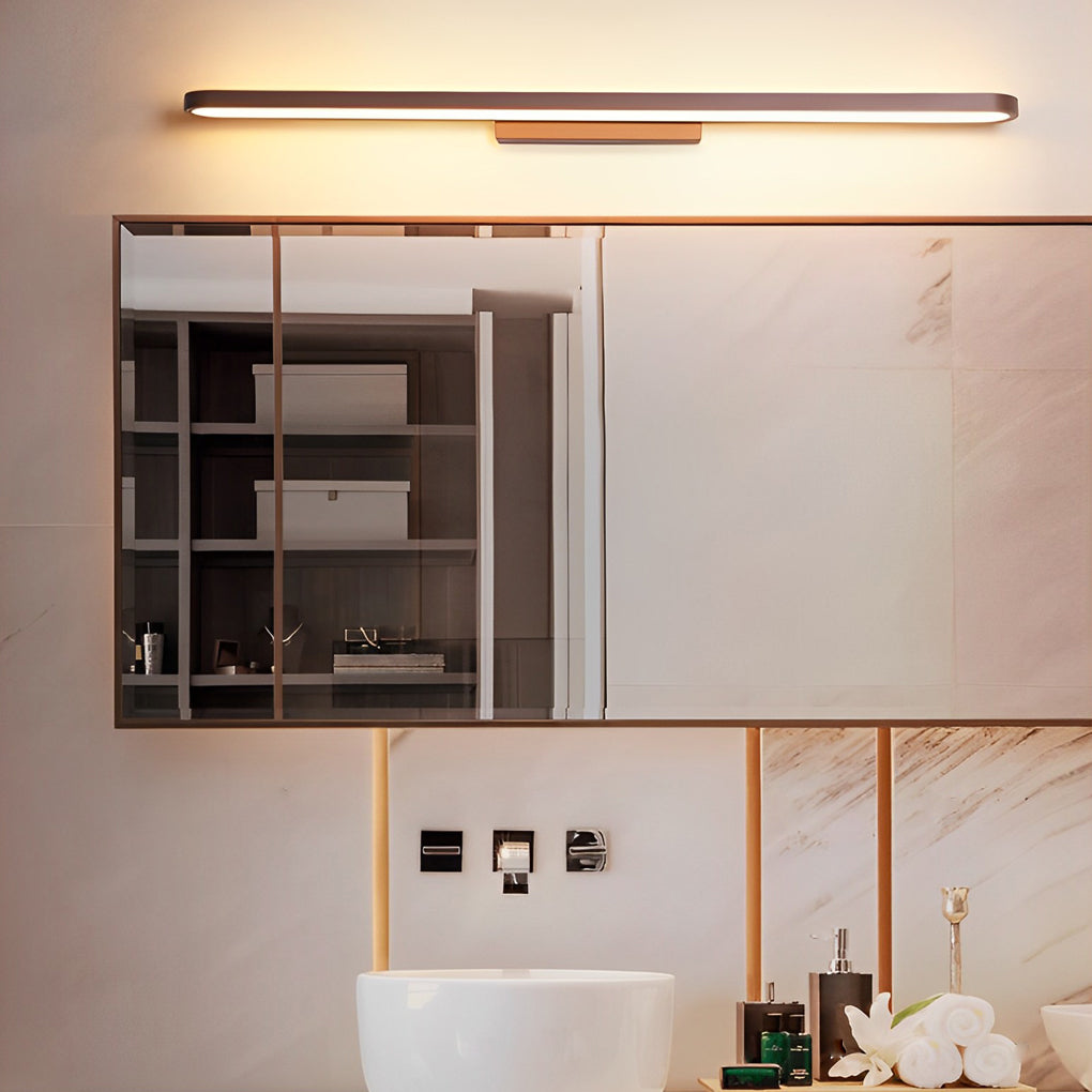 Slim Linear Profile LED Vanity Light for Bathroom - Ring-Shaped Design