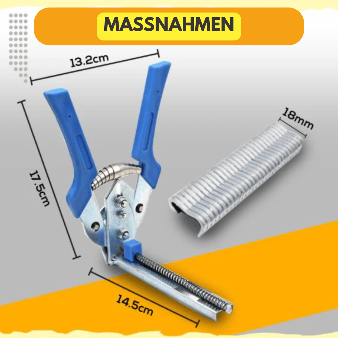 Precision Wire Fastening Tool with 600 Clips | Ergonomic Steel Construction