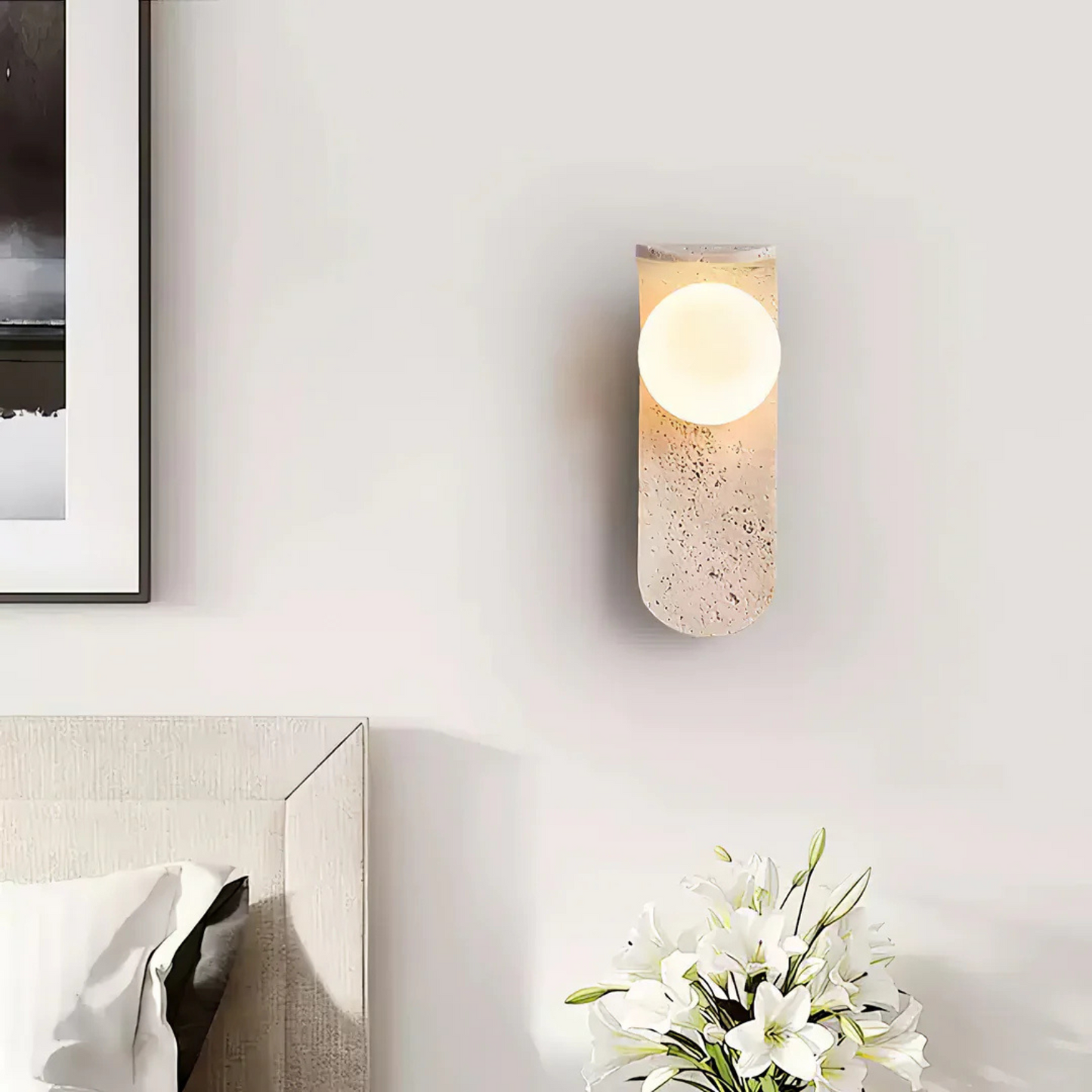 Natural Elegance Wall Lamp in Travertine – Warm Design Accent
