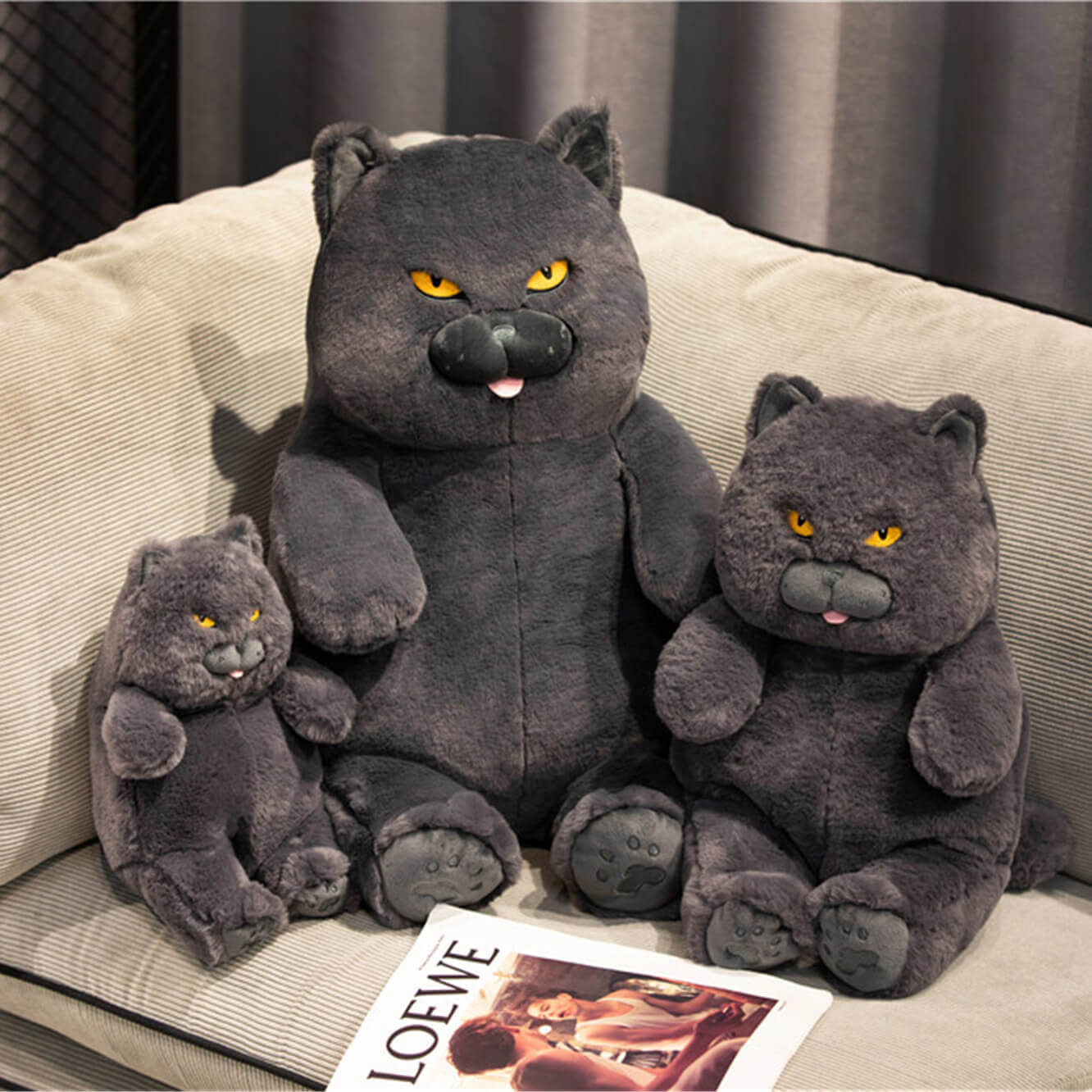 Whimsical Kitty Plush Toy - Filled with Soft Cotton
