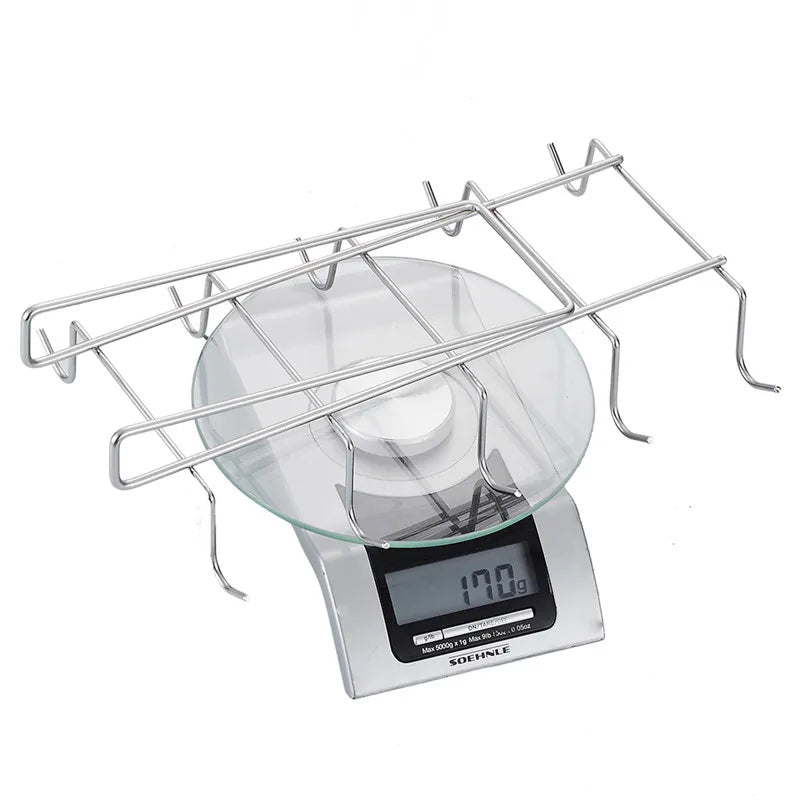 Under-Shelf Cup Holder with 10 Hooks in Stainless Steel and Chrome | 27.5 cm