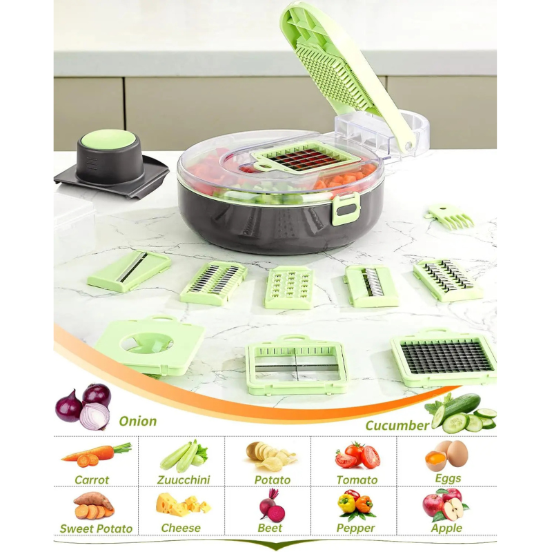Versatile 9-in-1 Food Prep Slicer and Dicer with Storage