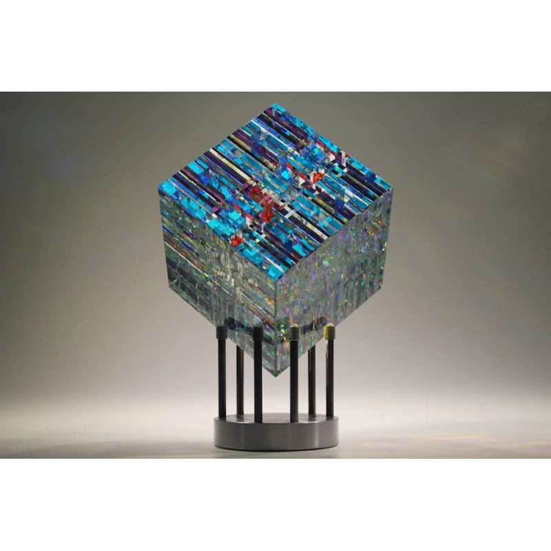 Modern Decor - ChromaticCube Artwork with Rainbow Refraction