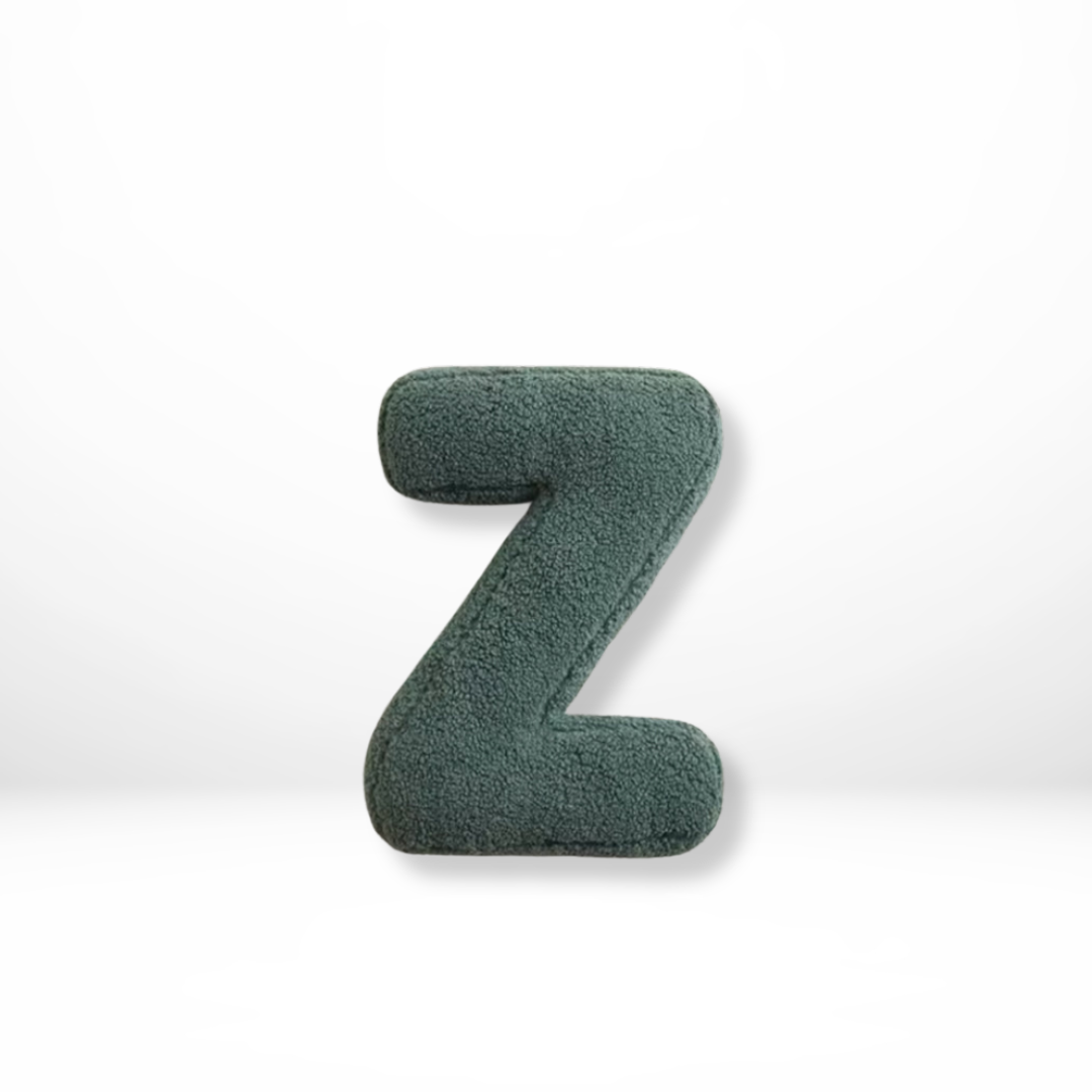 Velvet Decorative Pillow with Alphabet Letters A to Z